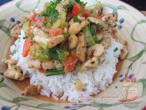 Cajun Chicken und Shrimps mit Reis